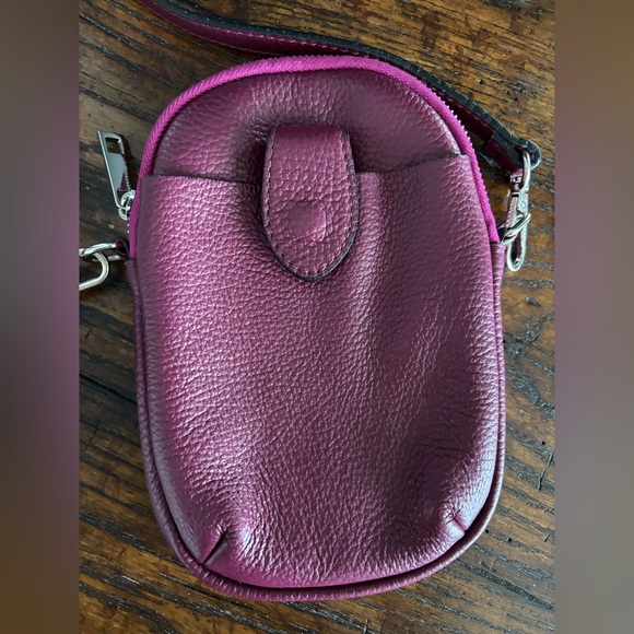 ITALY BORSE IN PELLA Genuine Leather Burgundy Purple Cute Small Bag/Crossbody, - Picture 4 of 15